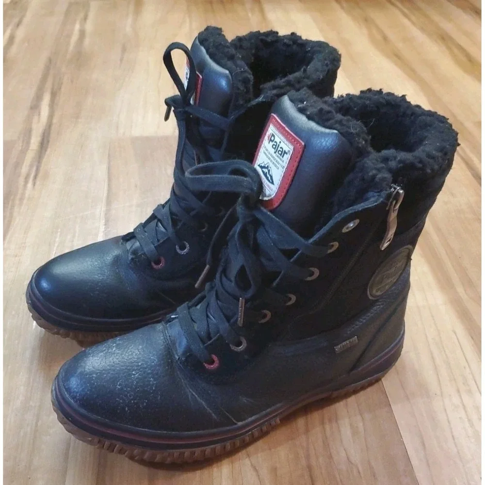 Pajar Canada Trooper 2.0 Lace Up Black Waterproof Winter Boots Mens Size 9 - 9.5